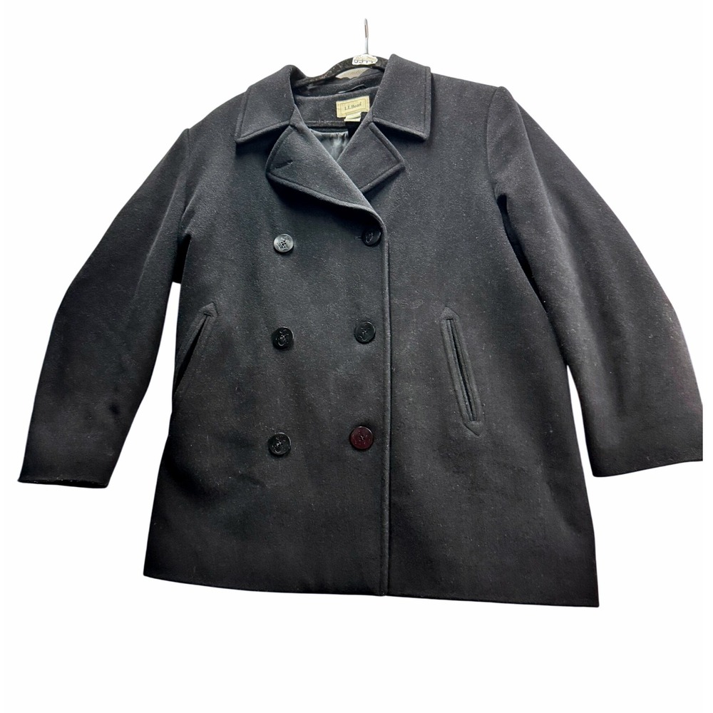 LL Bean Womens Petite‎ Size 20 Wool Cashmere Blend Double Breasted Coat classic